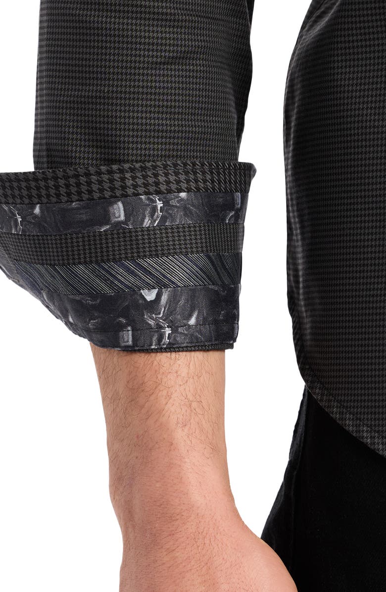 Robert Graham Kenmare Long Sleeve Stretch Cotton Button-Up Shirt, Alternate, color, Charcoal