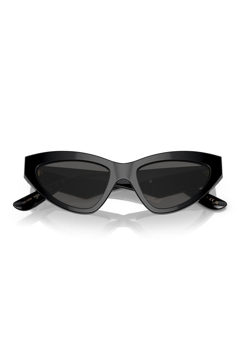55mm Cat Eye Sunglasses, Alternate, color, BLACK