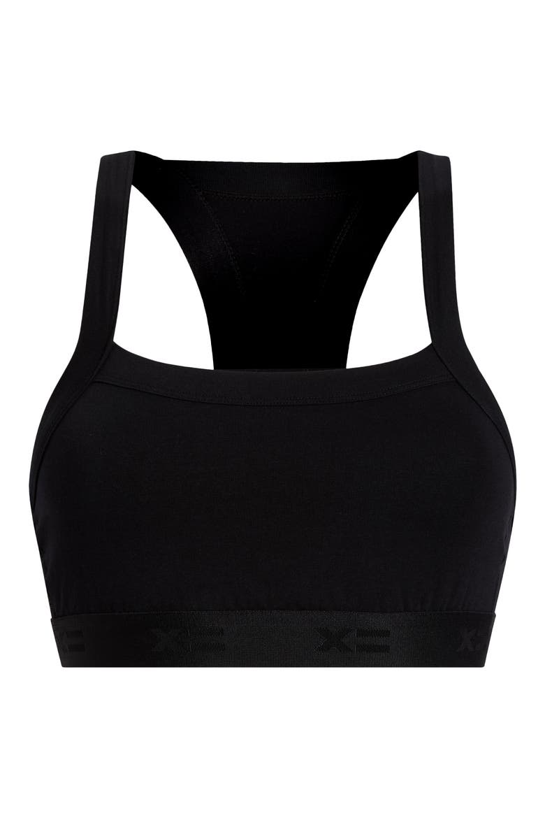 Scoop Soft Stretch Cotton Bralette, Alternate, color, X BLACK