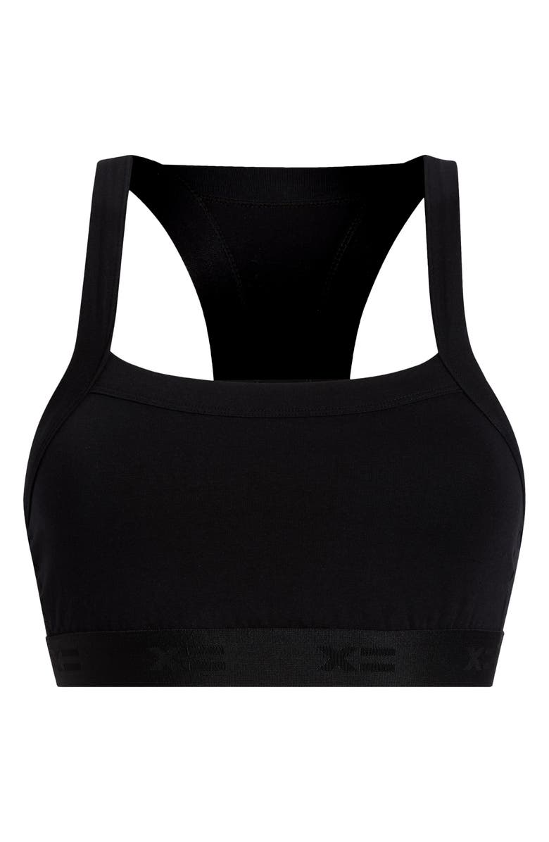 TomboyX Scoop Soft Stretch Cotton Bralette, Alternate, color, X Black