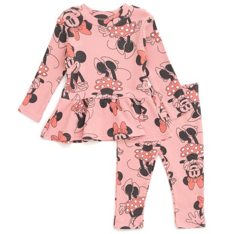 Minnie Mouse Ribbed Long Sleeve Tee and Pants Set