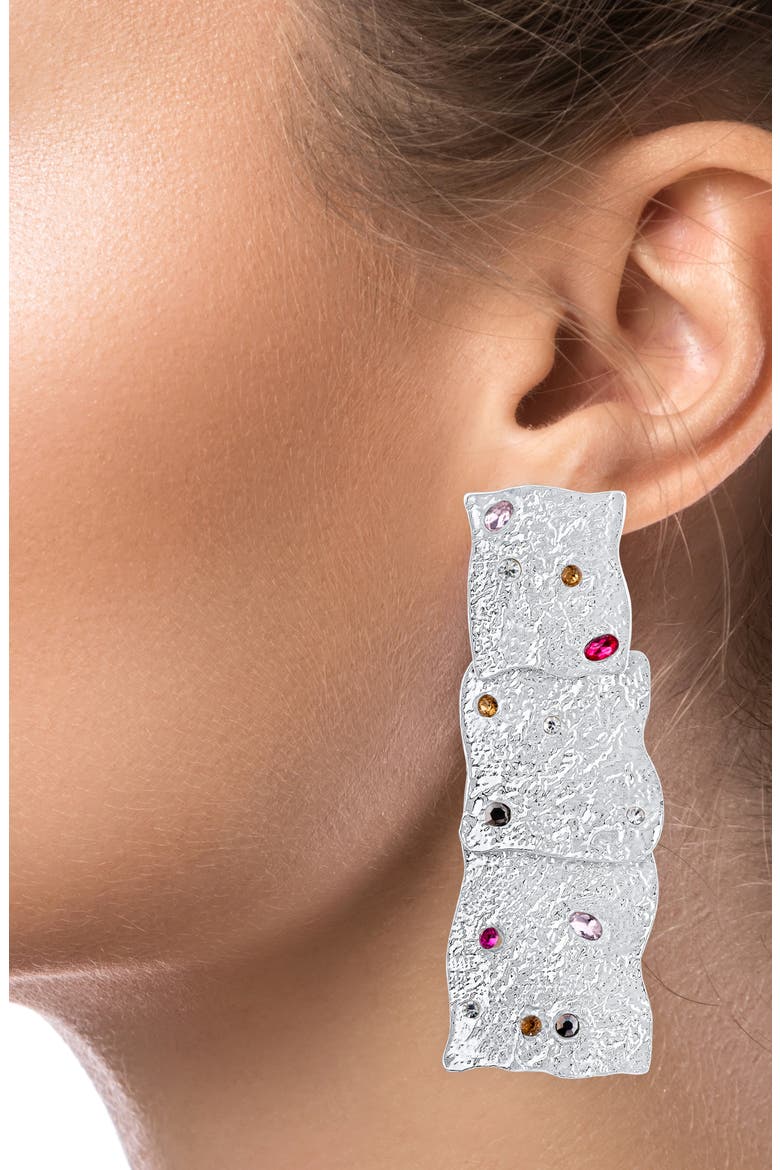 Multicolor Crystal Waterfall Statement Earrings (Nordstrom Exclusive), Alternate, color, MULTI/ SILVER