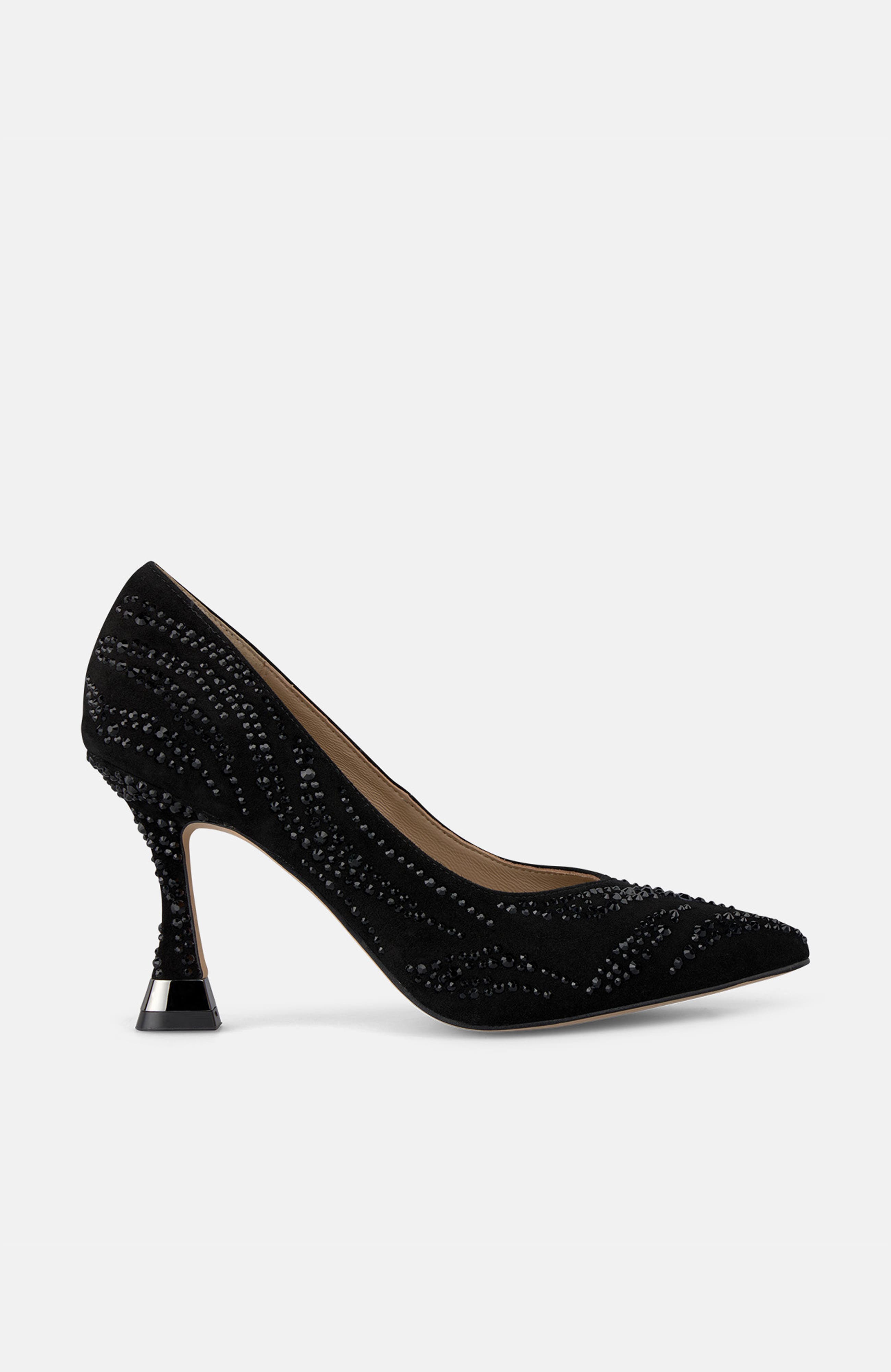 High Shoe Rhinestone Detail, Alternate, color, Black