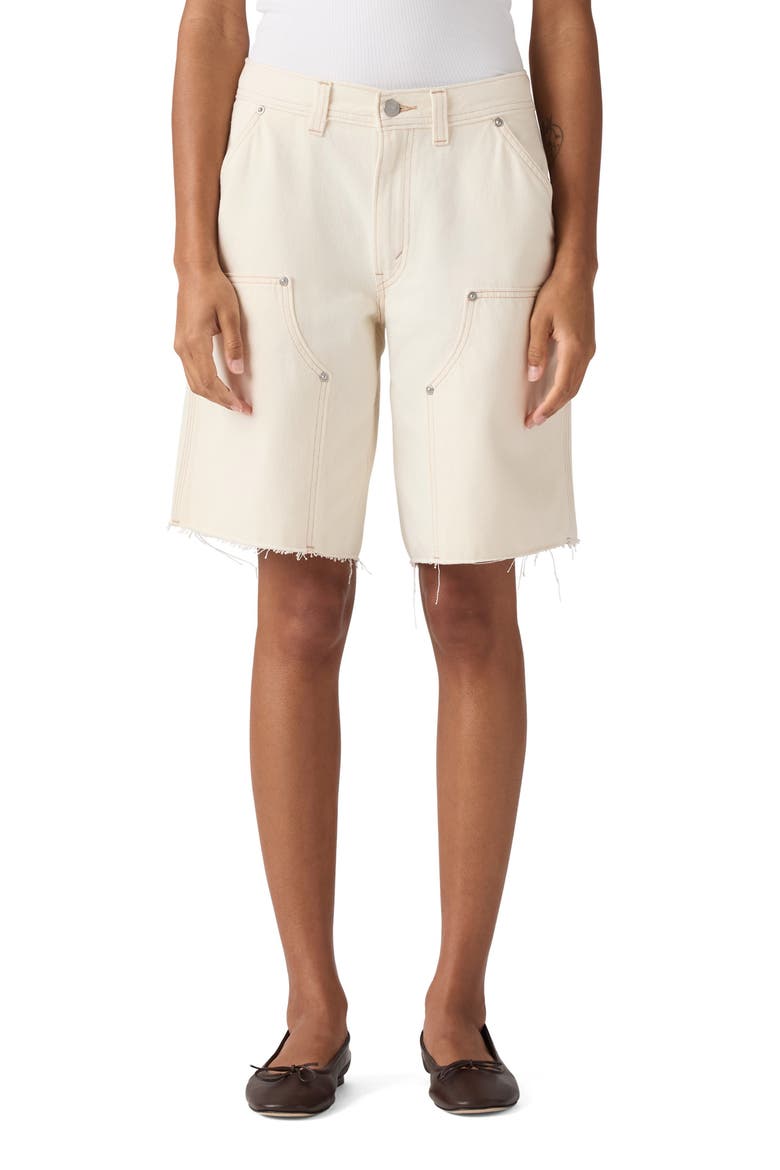 Baggy Dad Raw Hem Utility Shorts, Main, color, YEAH NO YEAH UTILITY