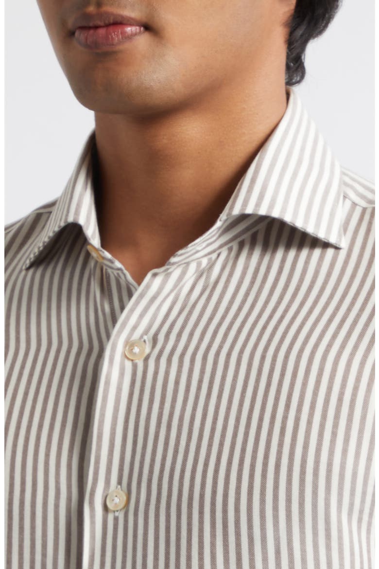 Dandy Stripe Button-Up Shirt, Alternate, color, 05 BROWN