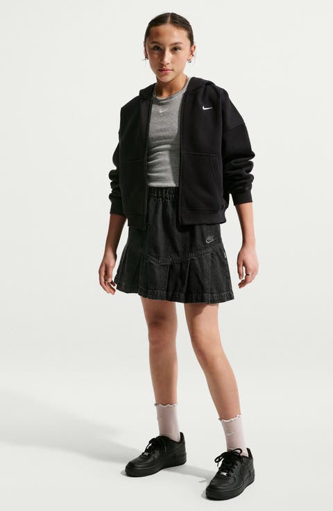 Kids' Sportswear Denim Pleated Skirt