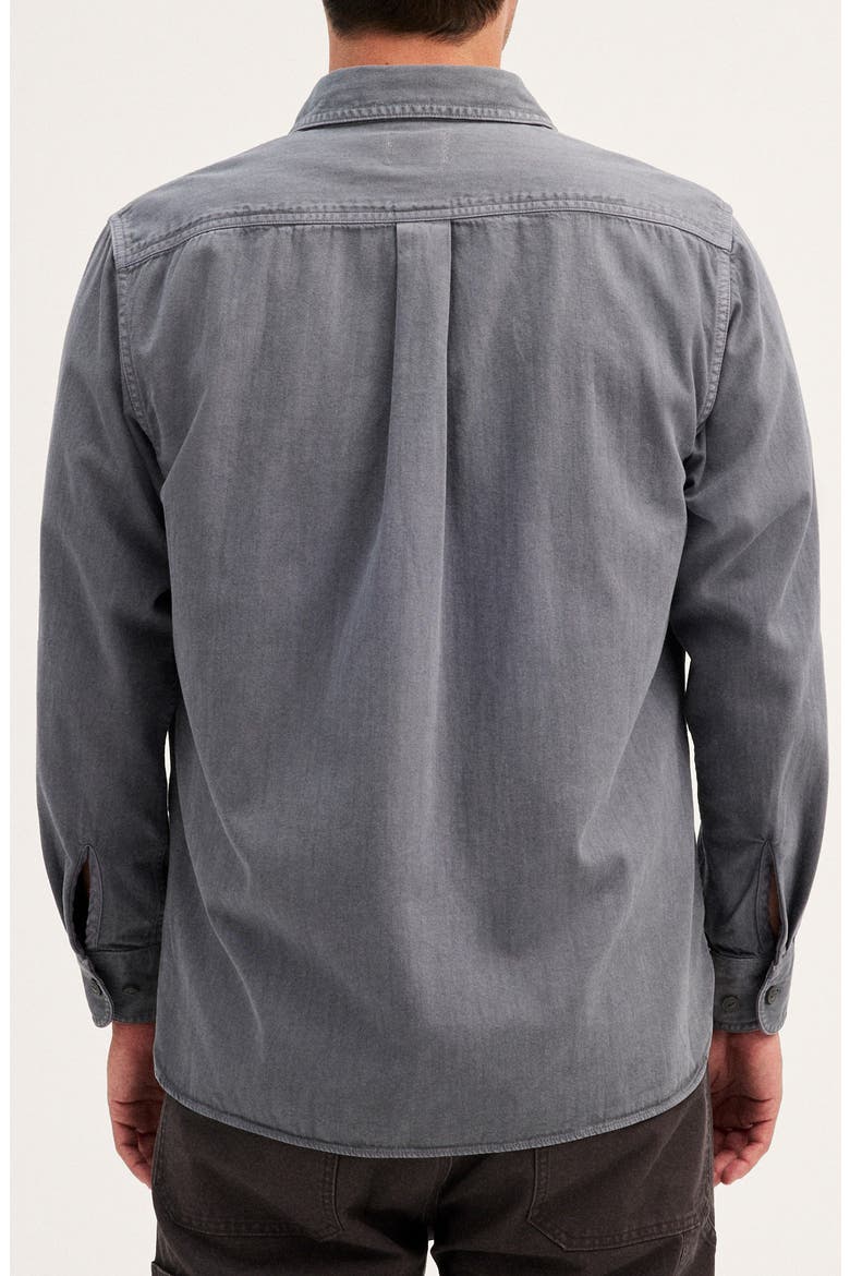 Cotton Button-Up Work Shirt, Alternate, color, CHALKED MIDNIGHT