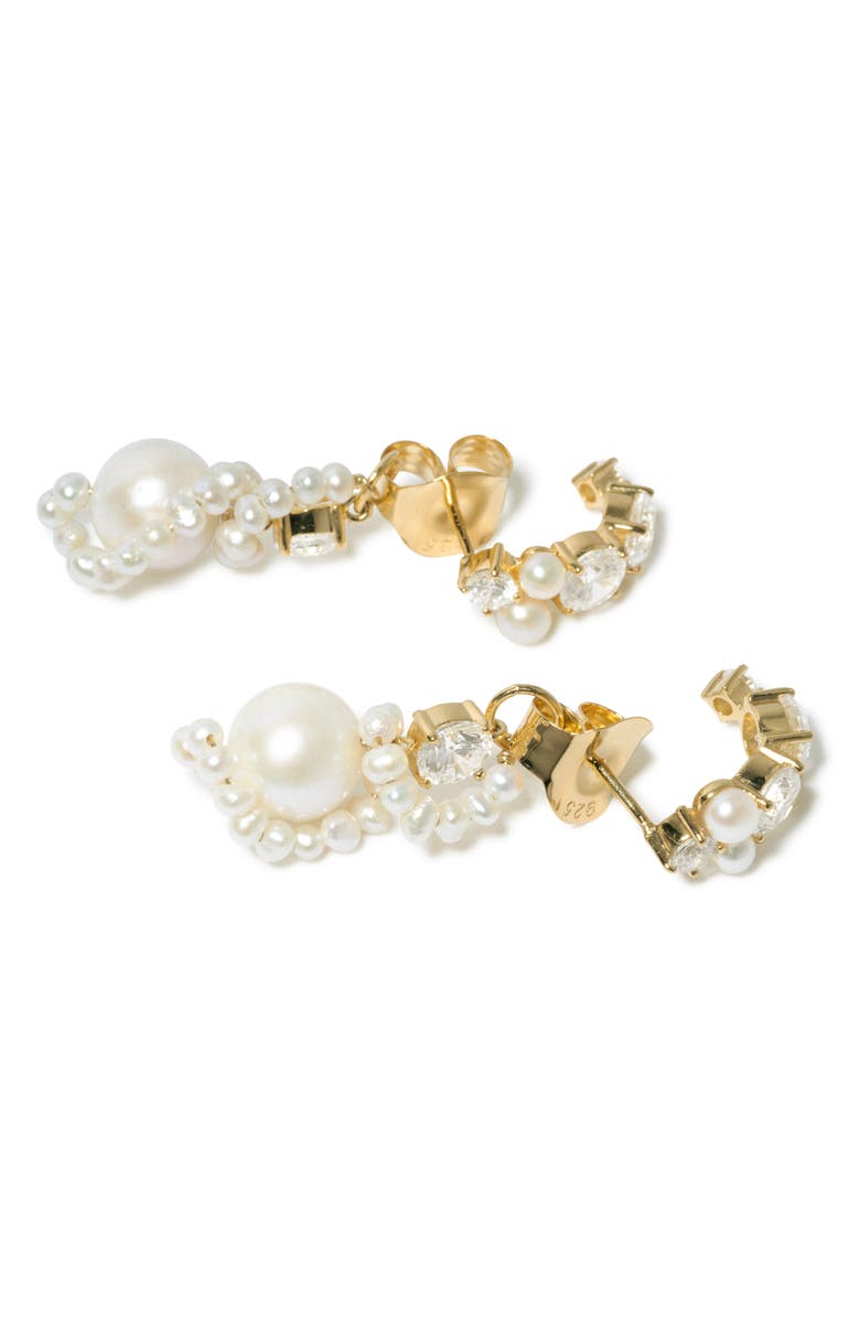 COMPLETEDWORKS Freshwater Pearl & Cubic Zirconia Drop Earrings, Alternate, color, Gold