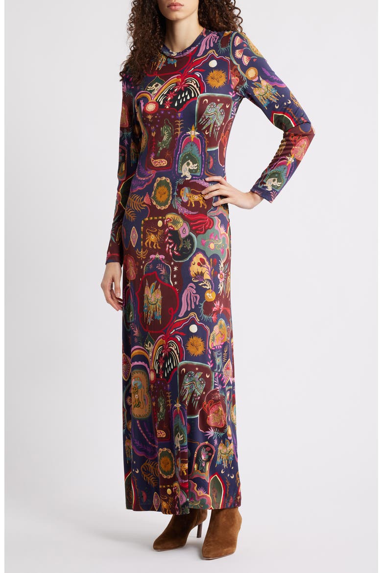farm rio jersey dress Artsy Surreal Long Sleeve Floral Jersey Dress (Women)