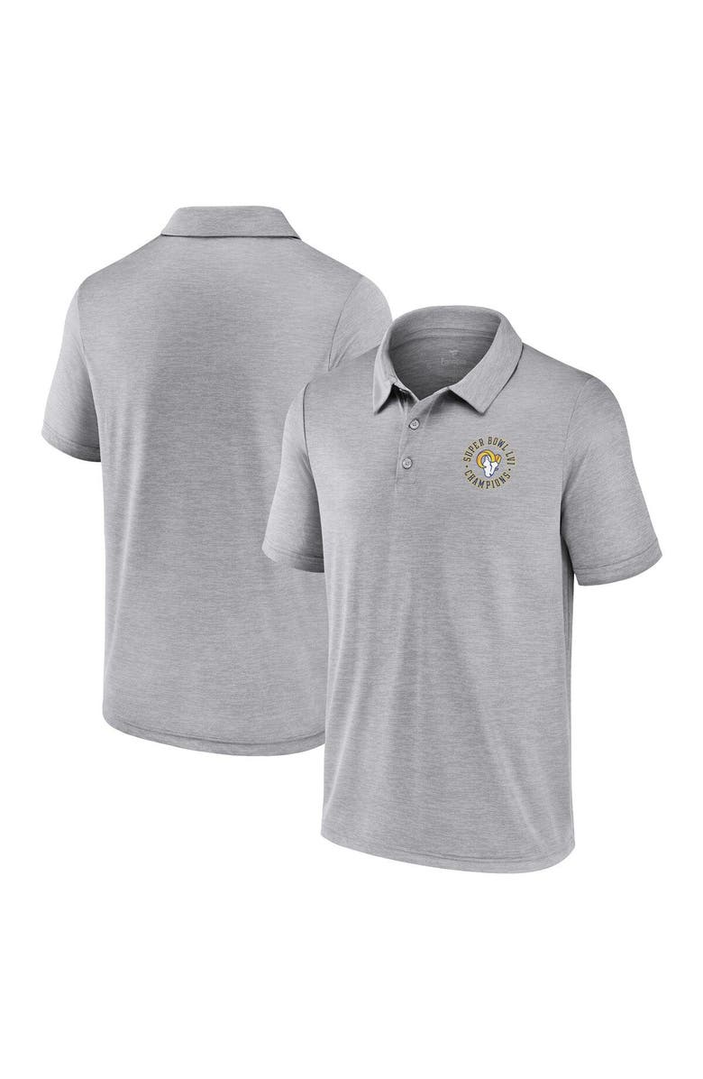 FANATICS Men's Fanatics Branded Gray Los Angeles Rams Super Bowl LVI Champions Polo, Main, color, 