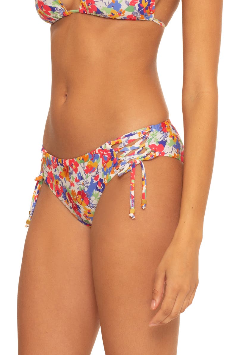 Becca Flower Fields Side Tie Bikini Bottoms, Alternate, color, 