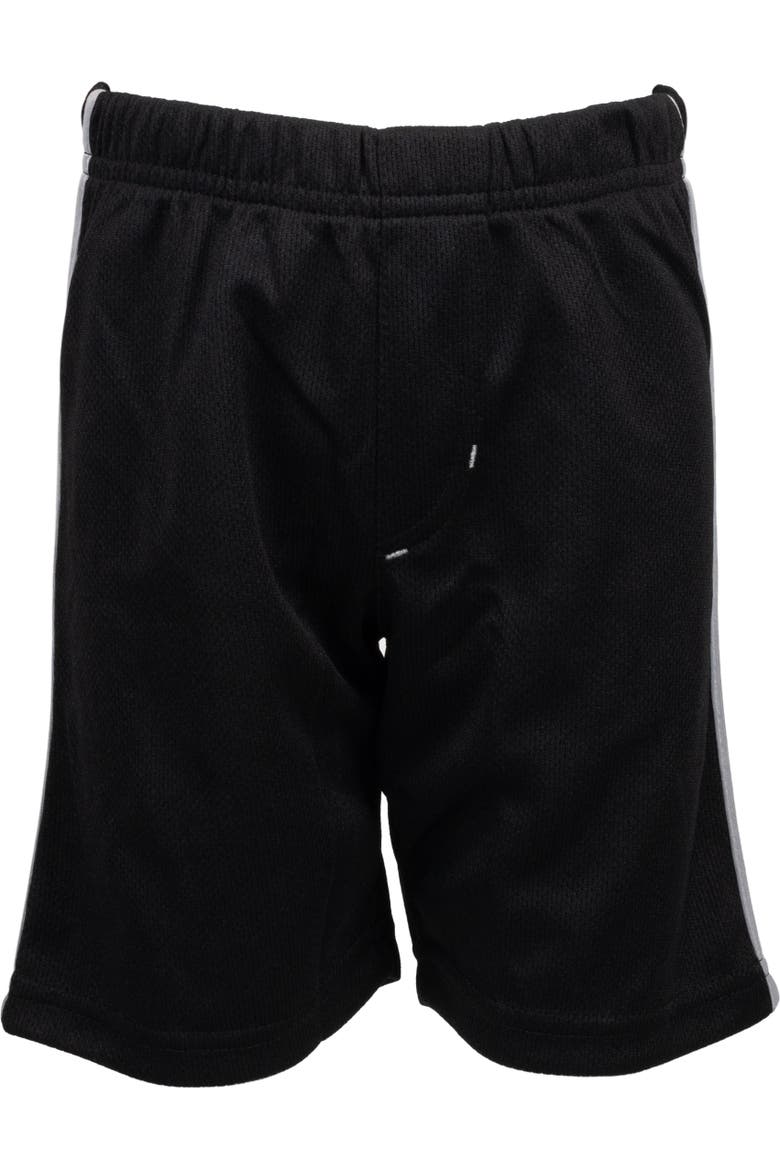 T-Shirt & Mesh Shorts Set, Main, color, Heather Grey Black