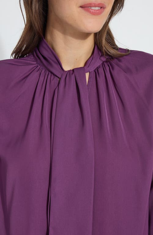 Lyssé Janis Scarf Neck Pull On Blouse In Advent Candle In Purple