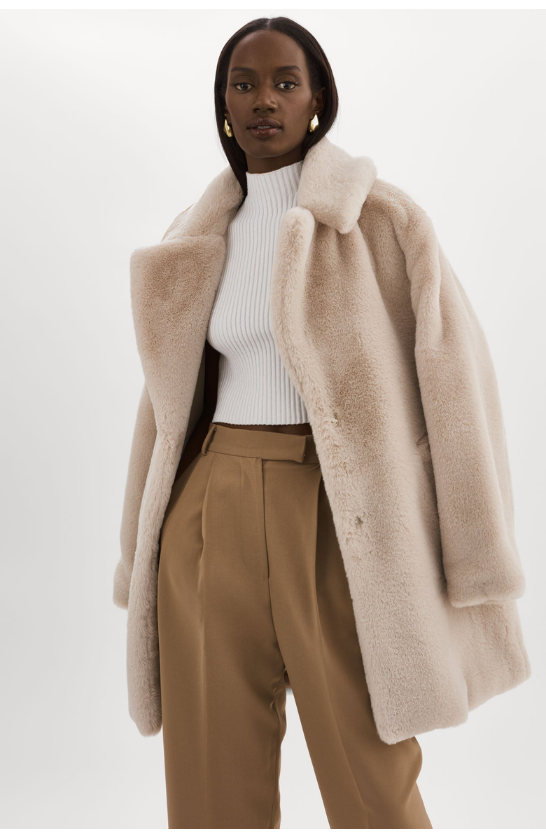 LAMARQUE Linnea | Faux Fur Coat, Main, color, Oat