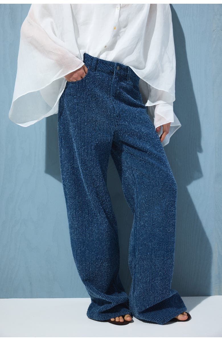 H&M Bouclé Bootcut High Waist Jeans, Alternate, color, Denim Blue