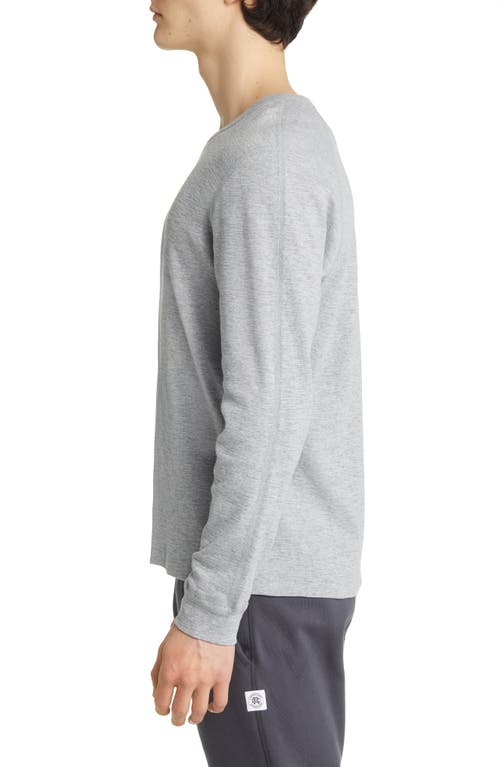 Reigning Champ Slub Long Sleeve Cotton T-shirt In Gray