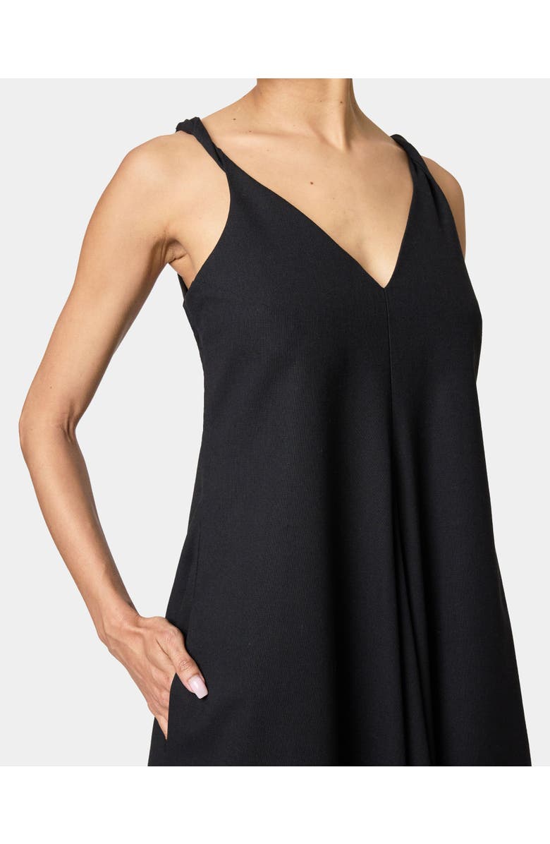 Santorelli KOURT Asymmetric Sleeveless Linen Blend Midi Billow Dress, Alternate, color,