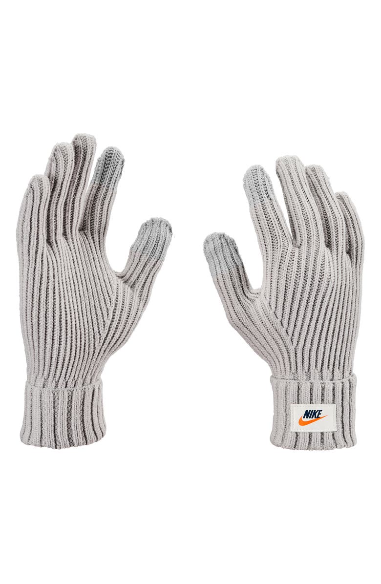 Nike City Rib Knit Gloves, Main, color, College Grey-Sail