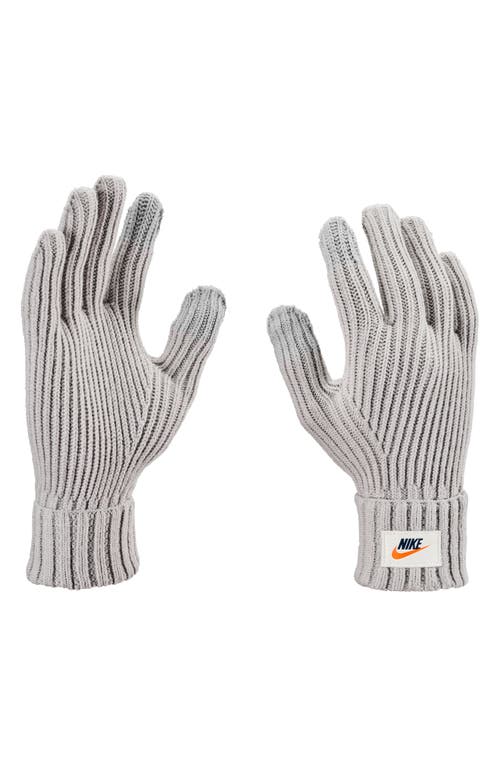 Nike City Rib Knit Gloves In Gray