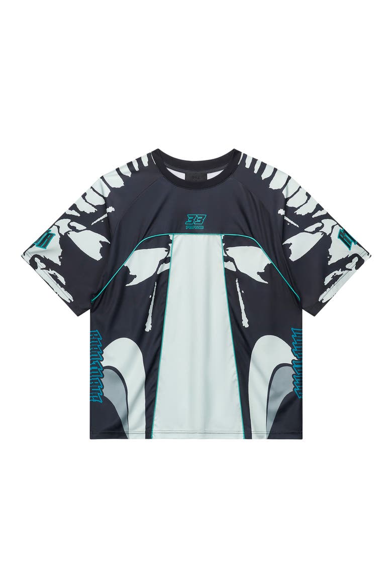 Soren Bike Graphic T-Shirt, Main, color, BLACK LIGHT TEAL RACING