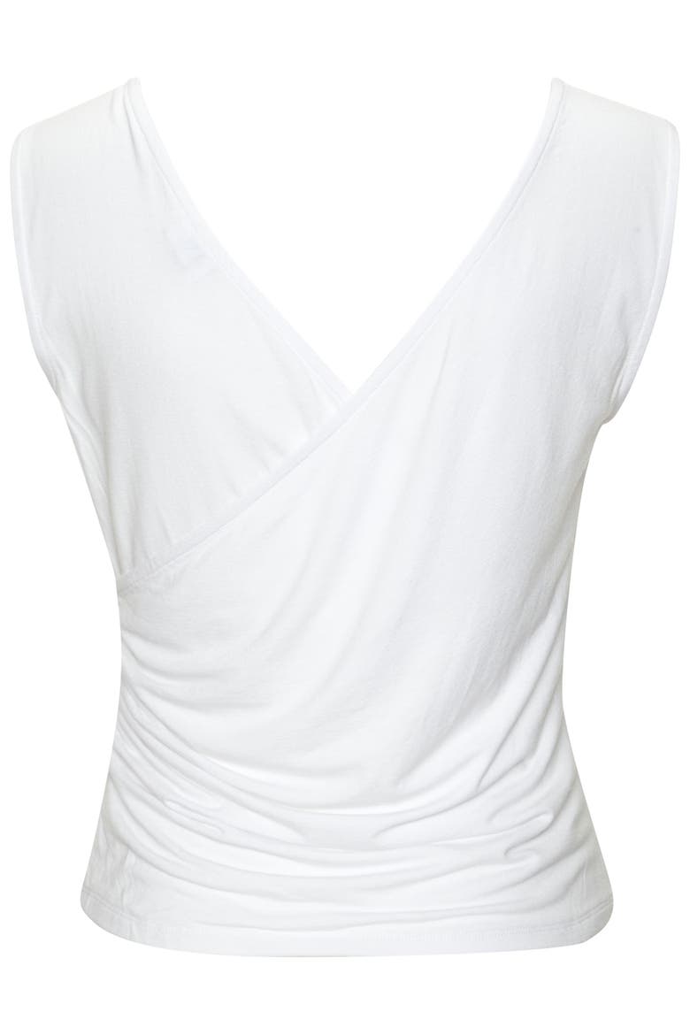 Wrap Look Sleeveless Top, Alternate, color, White