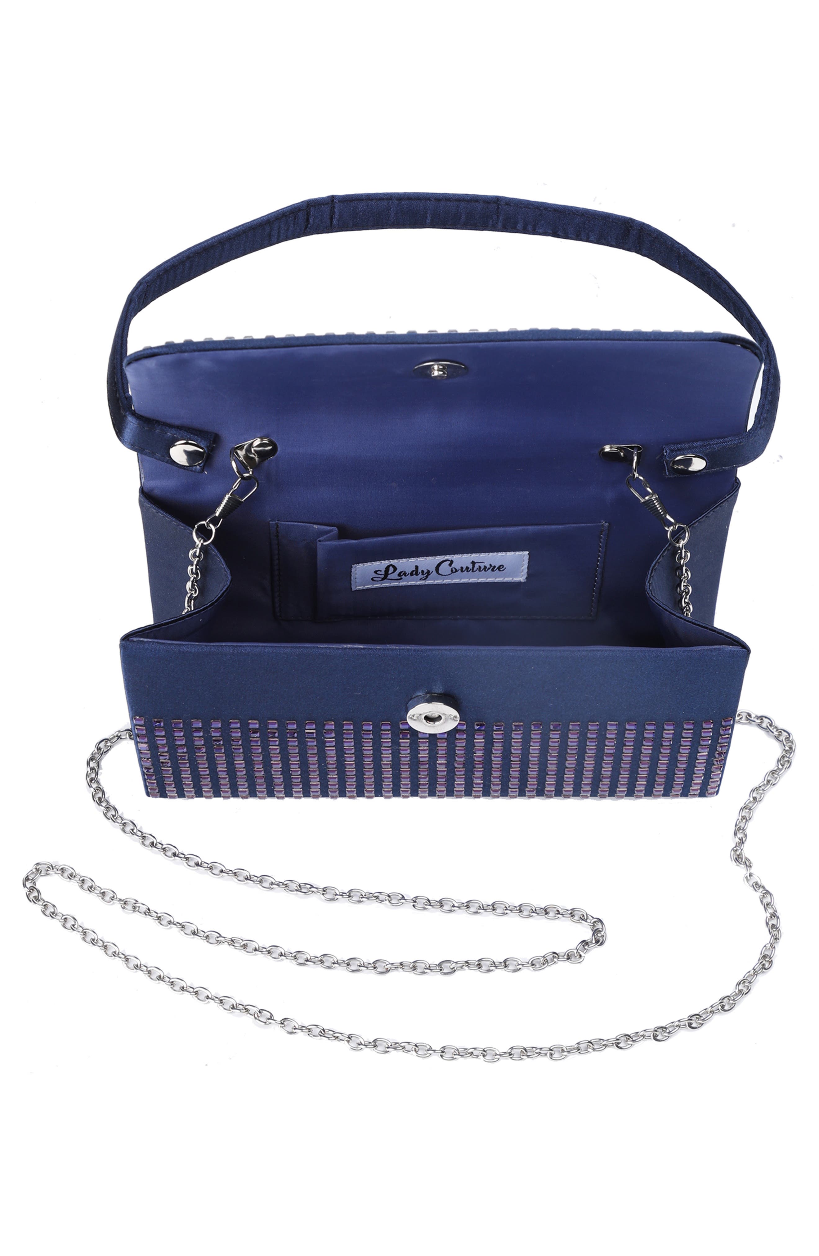Shana Rhinestone Handbag, Alternate, color, NAVY