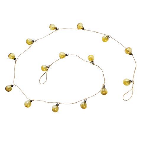 Hand-Blown Glass Ball Garland with Jute Cord