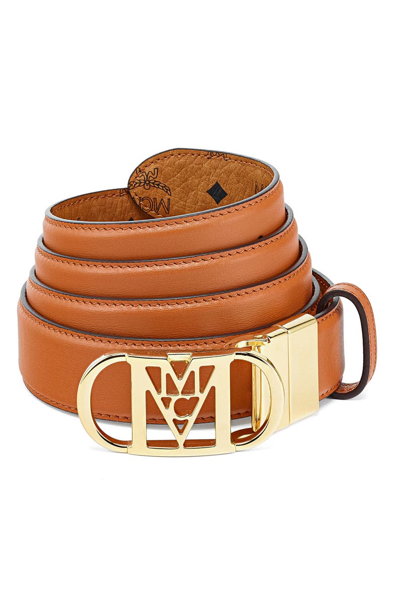 MCM Mode Mena Reversible Leather Belt, Alternate, color, 