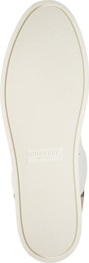 Burberry Stevie Leather & Canvas Check Sneaker (Men) | Nordstrom
