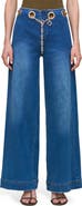 Cult Gaia Sydney Belted Grommet Wide Leg Pants