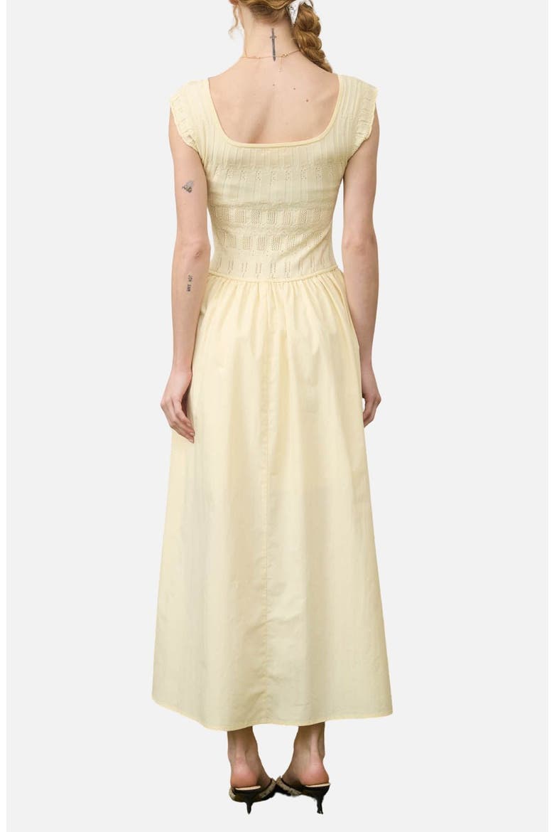 Cap Sleeve Midi Dress, Alternate, color, BUTTER YELLOW