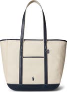 Polo Ralph Lauren Medium Canvas & Leather Tote