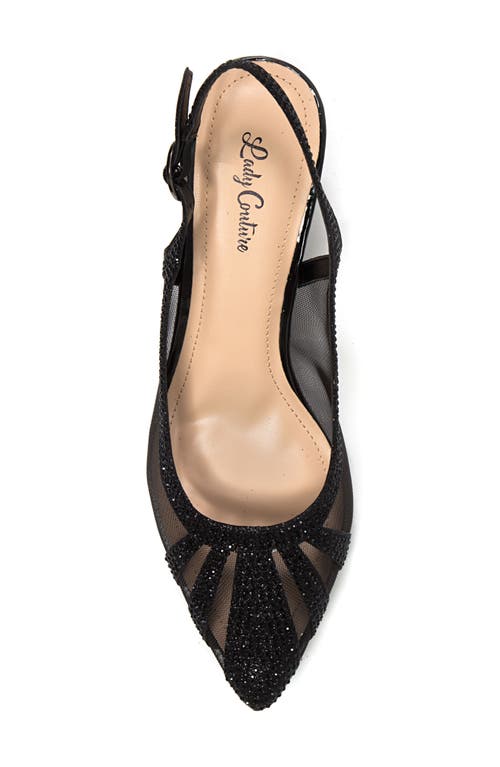 Lady Couture Macy Mesh Rhinestone Slingback Pump In Black