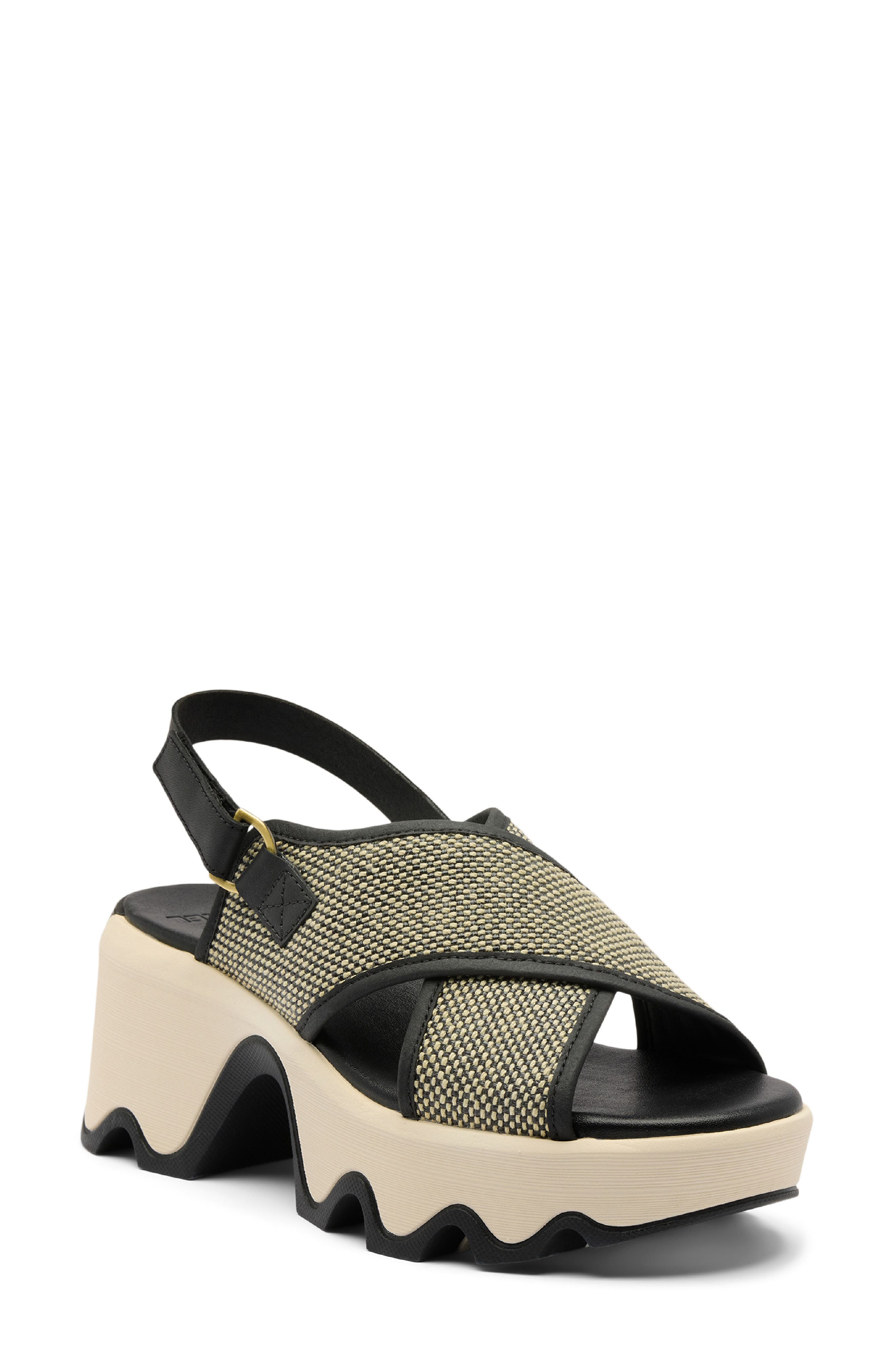 SOREL Kinetic<sup>™</sup> Aura Slingback Platform Sandal, Main, color, Black/ Bleached Ceramic