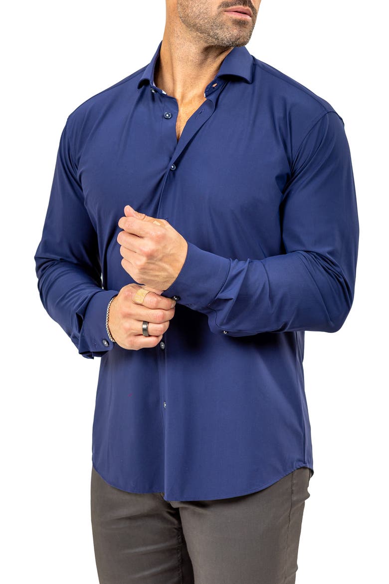 Eins Marthy Contemporary Fit Button-Up Shirt, Alternate, color, BLUE