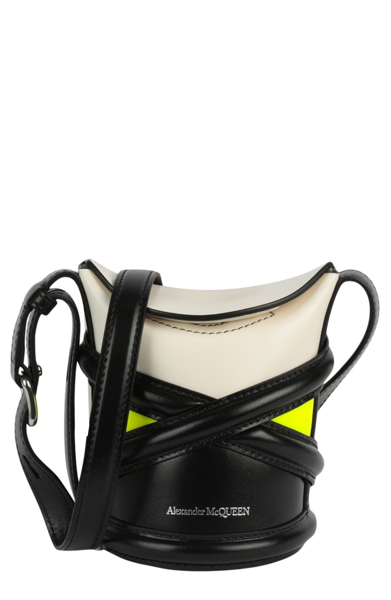 McQueen The Curve Mini Bucket Bag, Main, color, 
