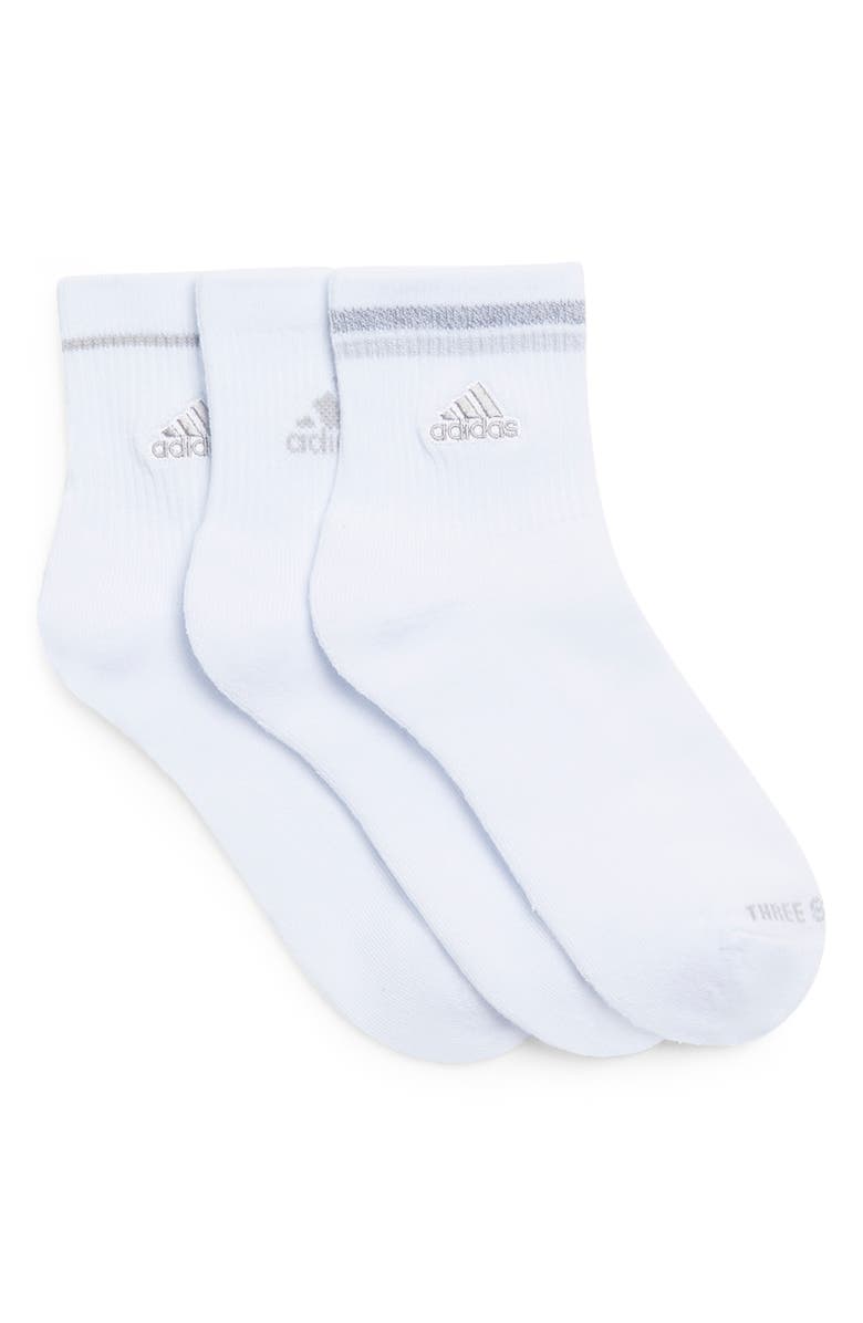 adidas 3-Pack Cushioned Sport Crew Socks, Main, color, White