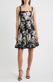 Julia Jordan Embroidered Cotton Fit and Flare Dress