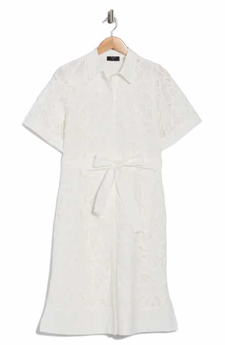 T Tahari Eyelet Cotton Shirtdress