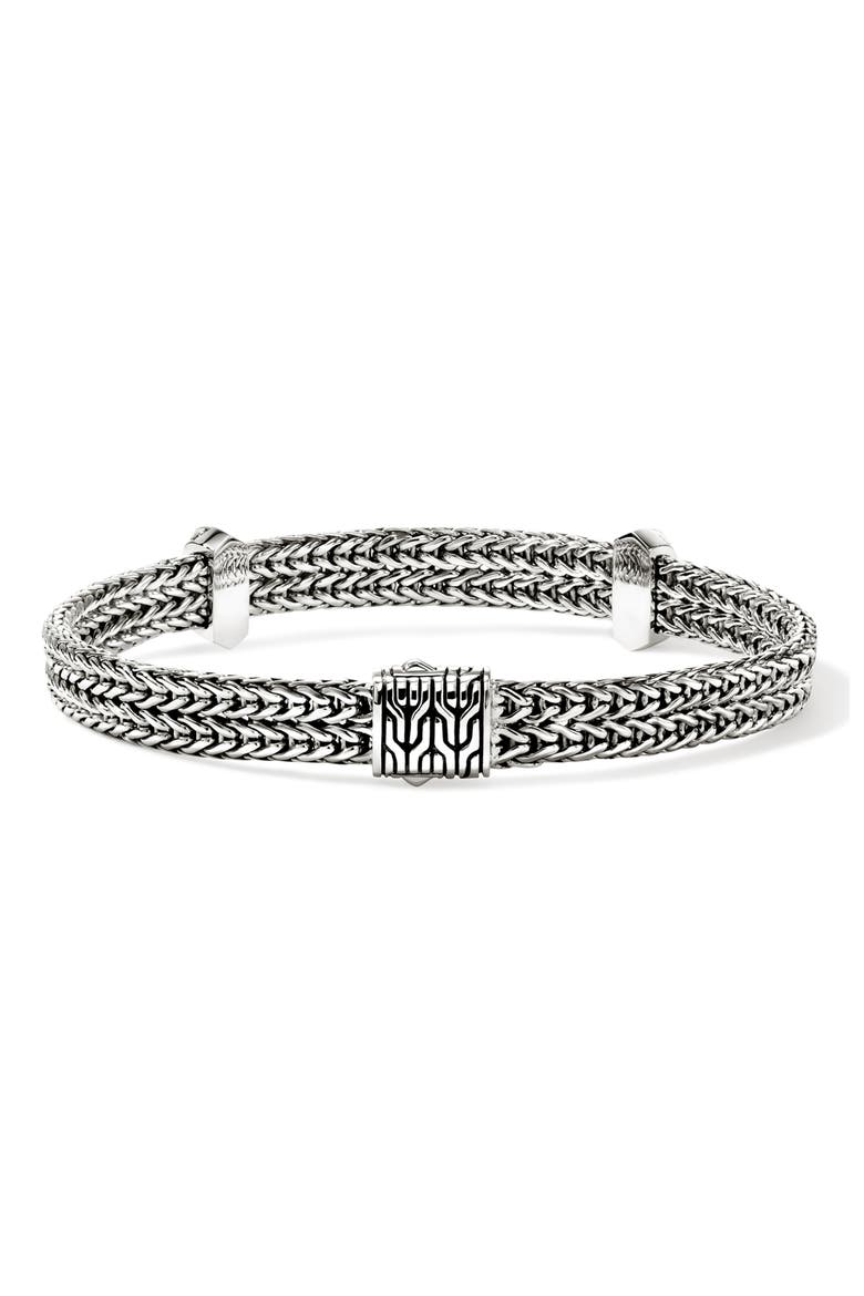 Icon Link Diamond Station Bracelet, Alternate, color, SILVER