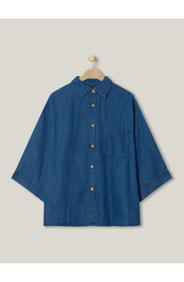The Simple Folk The Chambray Denim Shirt, Alternate, color, Mid Denim