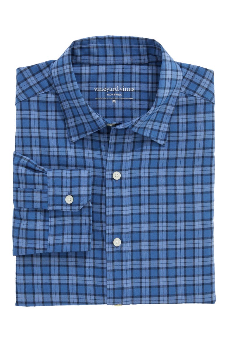 Plaid Tech Twill Shirt, Main, color, L544 MOONS