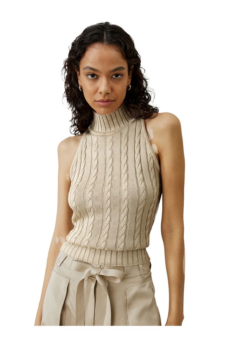 Women's Wild Silk Sleeveless Sweater, Main, color, Beige