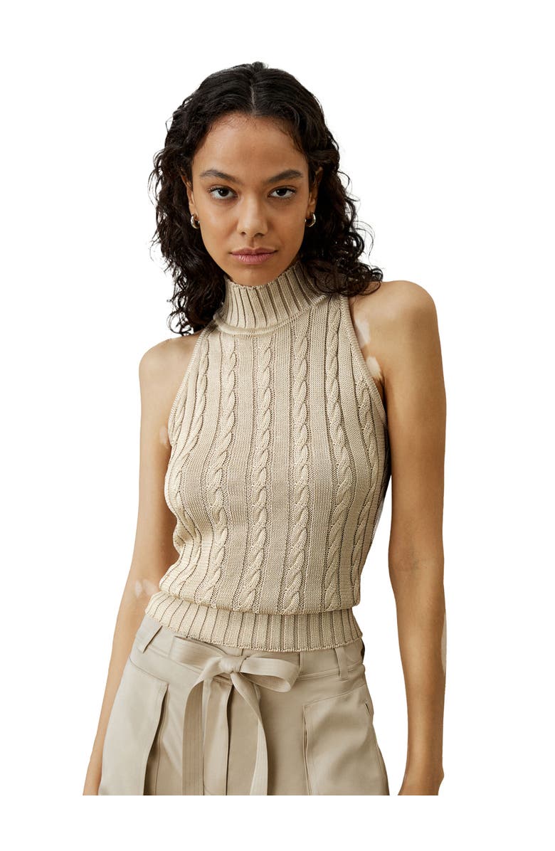 Lilysilk Women's Wild Silk Sleeveless Sweater, Main, color, Beige