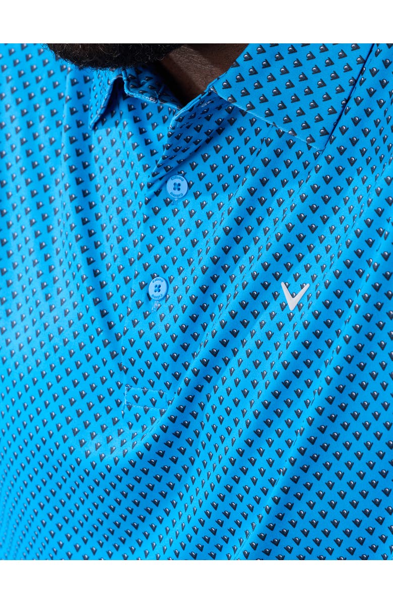 Callaway Big & Tall Golf Print Performance Polo Shirt, Alternate, color, Brilliant Blue