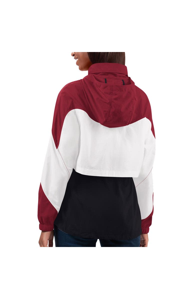 G-III 4HER BY CARL BANKS Women's G-III 4Her by Carl Banks Black/Cardinal Arizona Cardinals Tie Breaker Lightweight Quarter-Zip Jacket, Alternate, color, Black