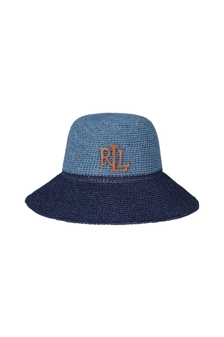 Color Block Crochet Bucket Hat, Main, color, Navy/Blue