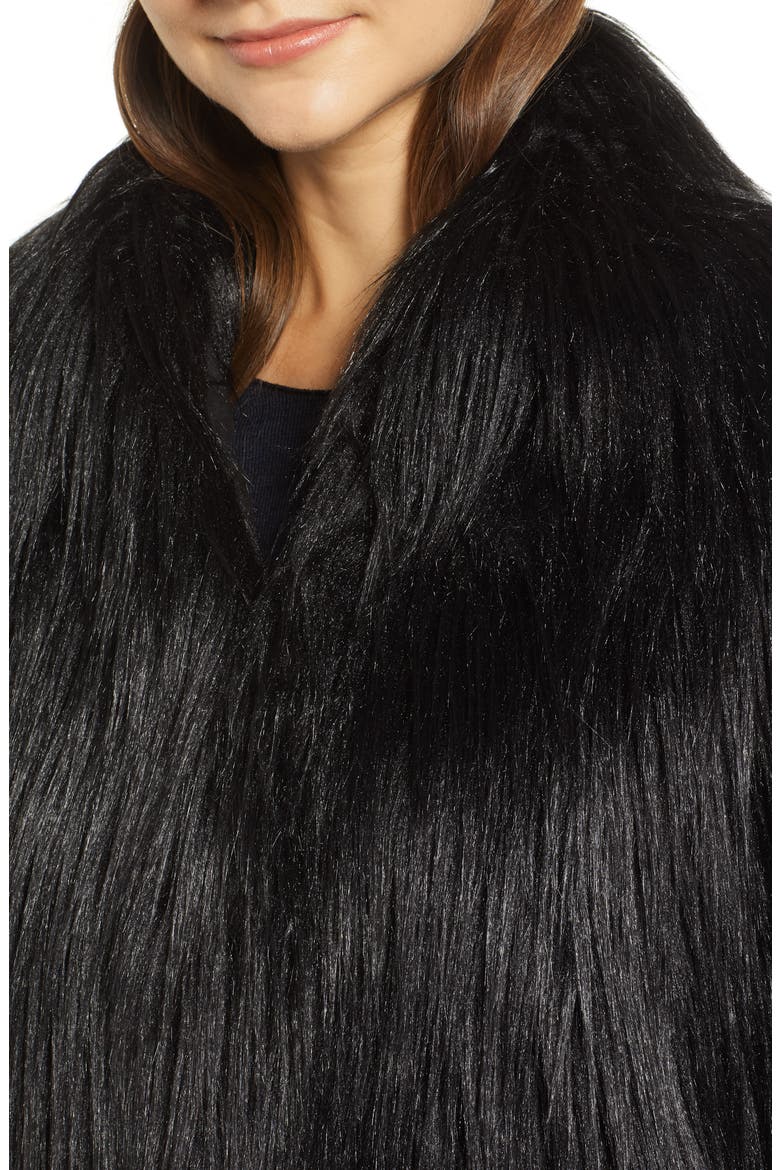 Fridas Faux Fur Coat, Alternate, color, NOIR