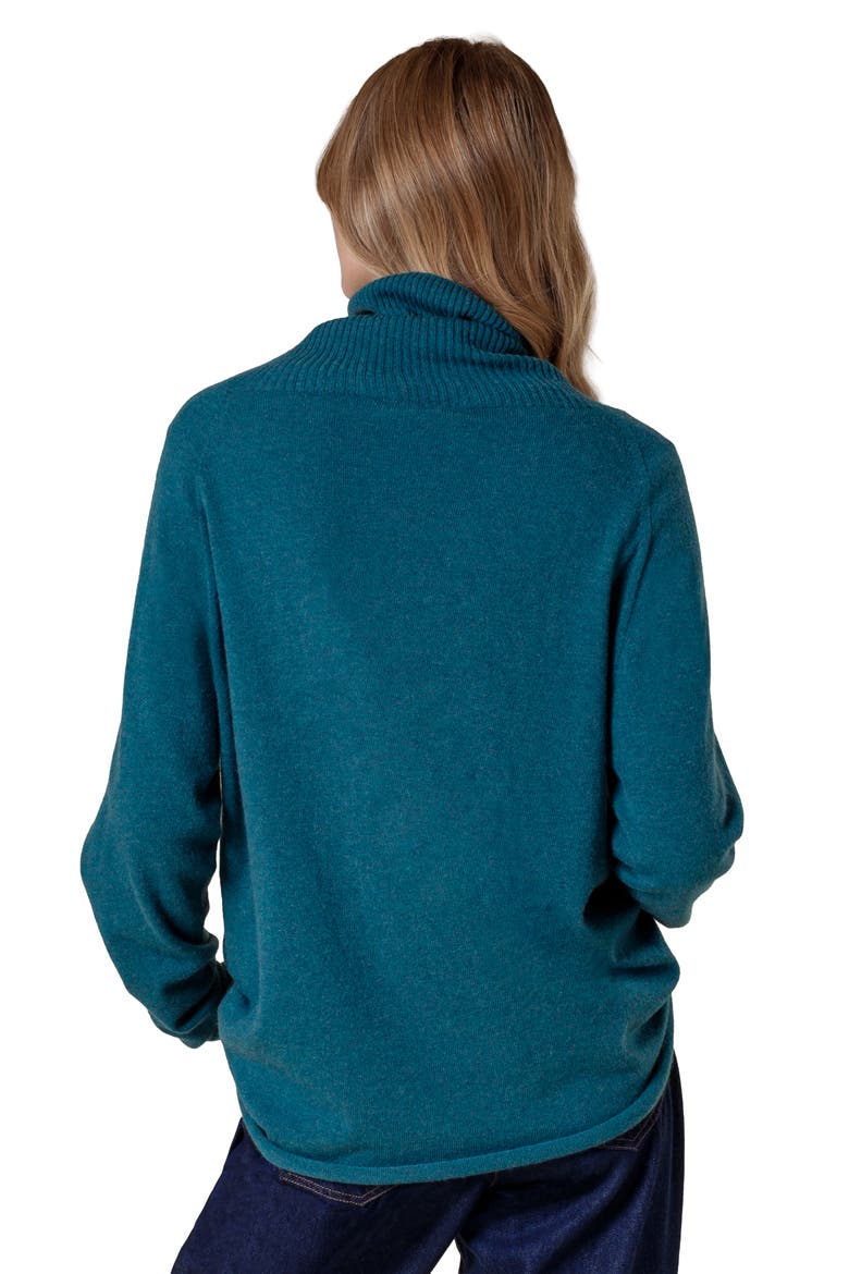 British Geelong Slouch Turtle Neck, Alternate, color, Teal