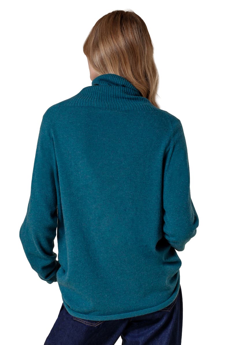 Celtic & Co. British Geelong Slouch Turtle Neck, Alternate, color, Teal